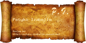 Petyko Izabella névjegykártya